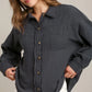 Button Up Blue Ash LS Top