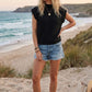 SLEEVELESS KNIT BLACK TOP