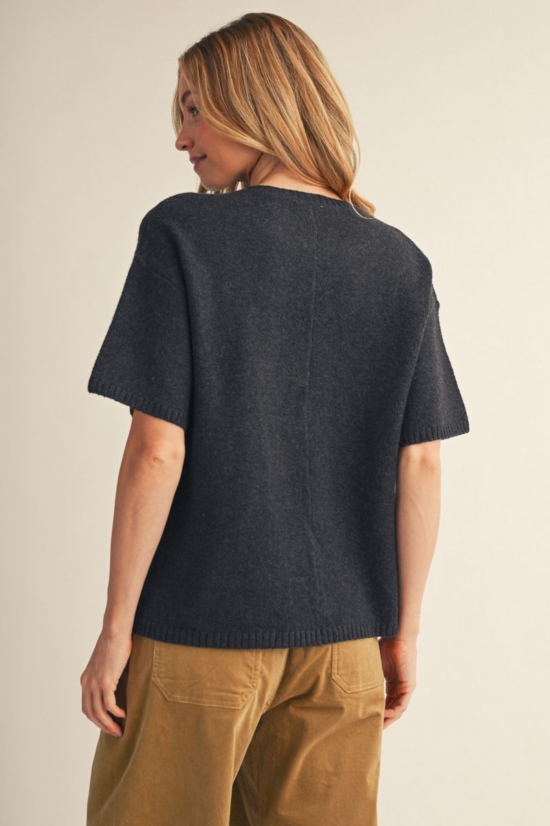WM CHARCOAL SS TOP