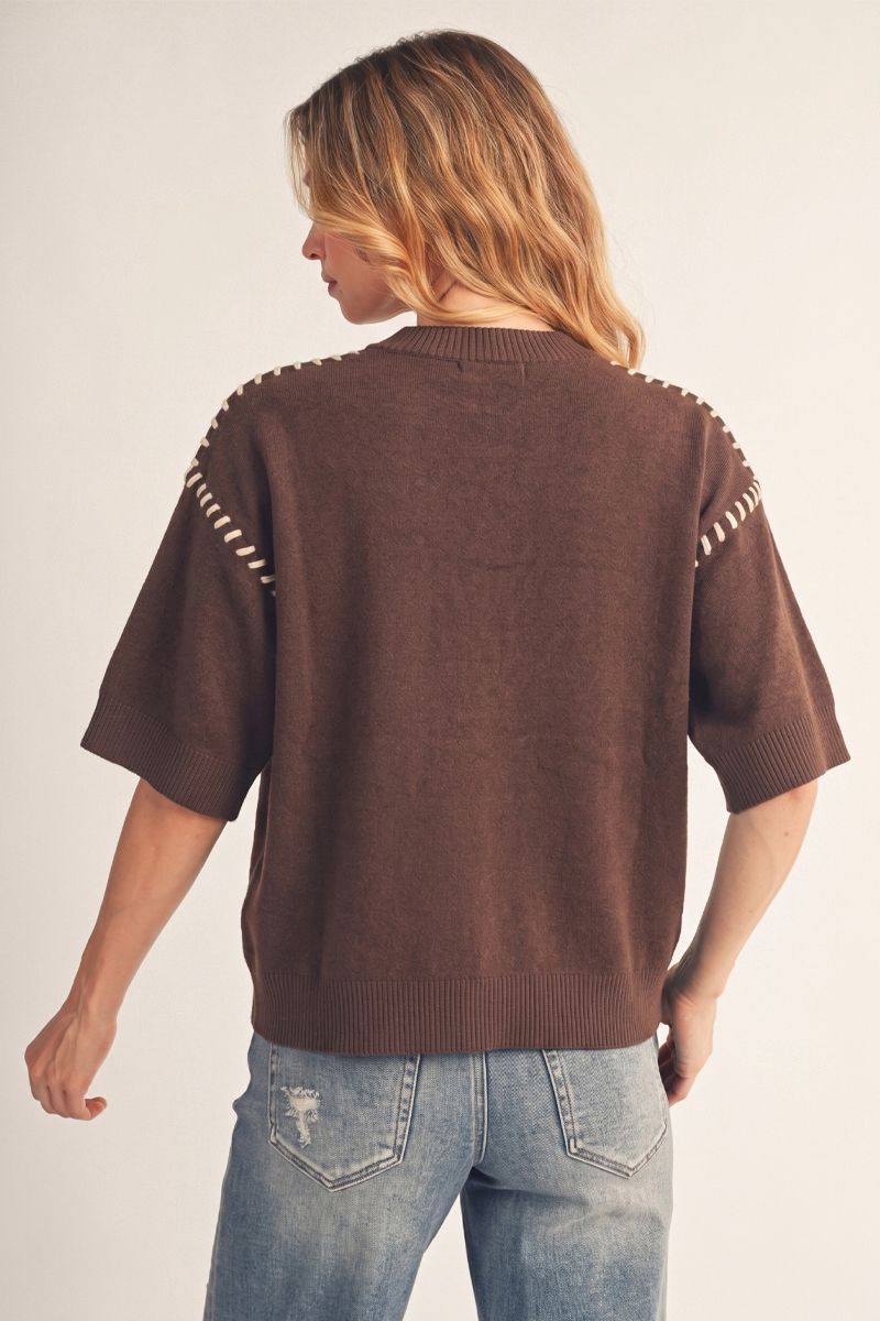 STITCH SEAM BROWN TOP