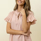 FRILL STRIPE PEACH TOP