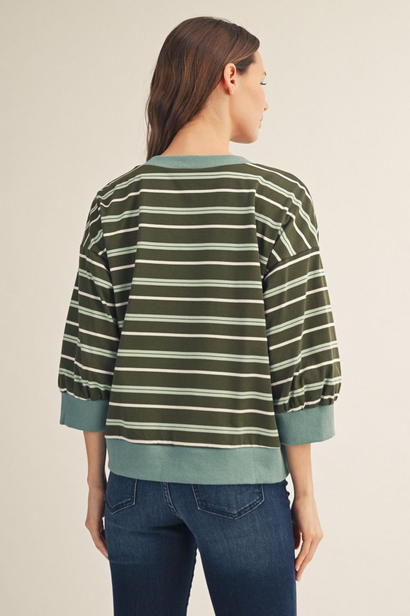 CASUAL OLIVE 3/4 TOP