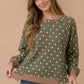 DOTTED OLIVE WAVE LS TOP