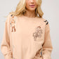 COWGIRL EMB TAN SWEATER