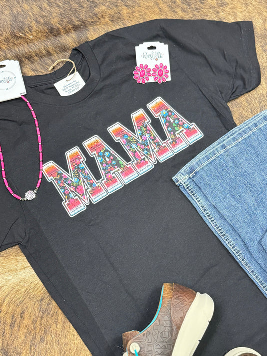 MAMA Floral Serape Tee