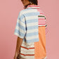 MIX STRIPE COLLAR TOP