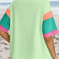 GREEN COLOR BLOCK SS TOP