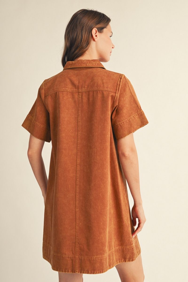 CAMEL FALL POCKET DRESS