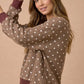 POLKA DOT CARAMEL LS TOP