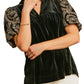 VELVET PUFF SLEEVE BLK TOP