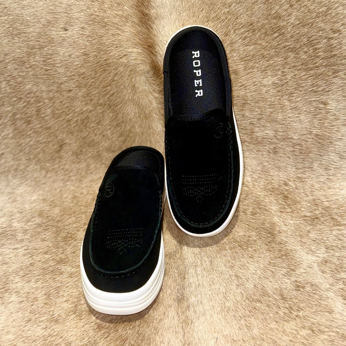 ROPER SUEDE BLK MULE