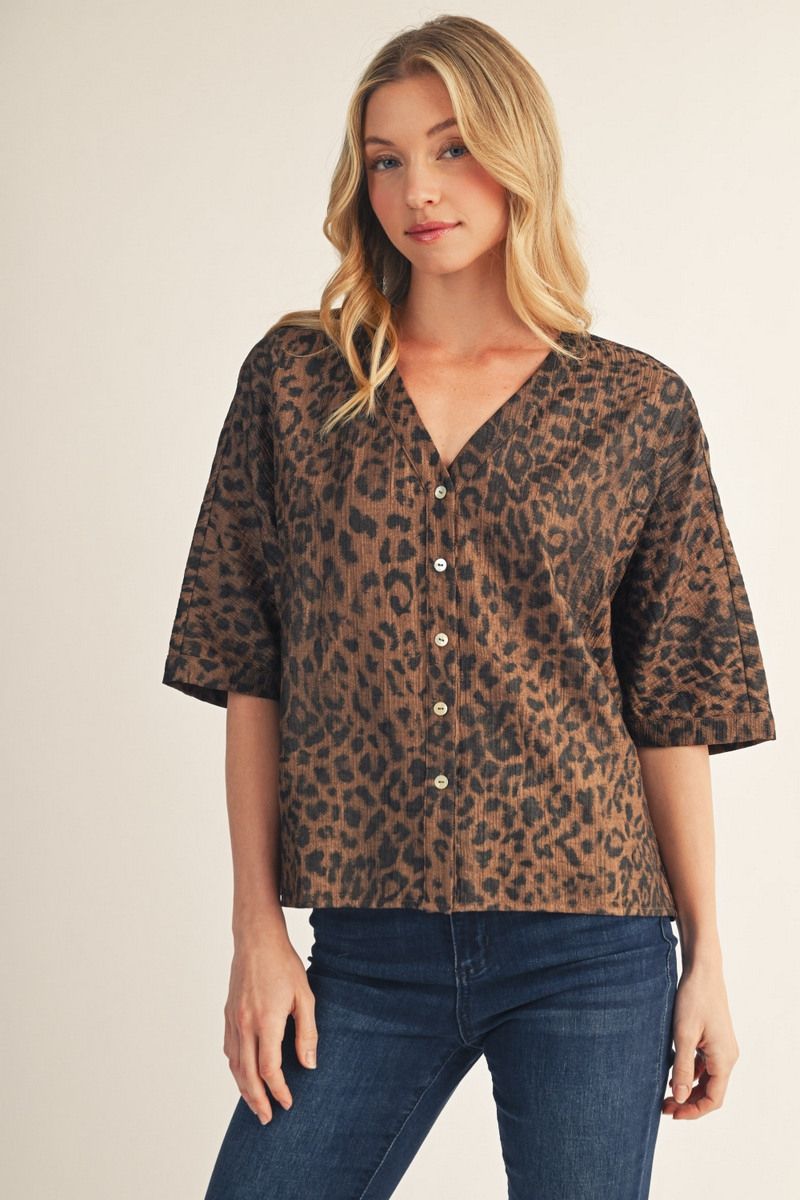 METALLIC LEOPARD SS TOP