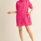SCALLOP HEM PINK DRESS