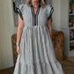 DOUBLE BLACK STRIPE DRESS