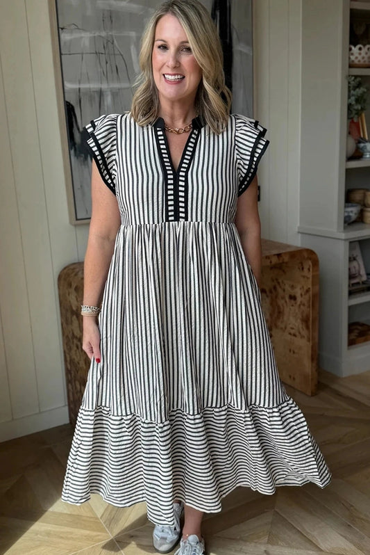 DOUBLE BLACK STRIPE DRESS