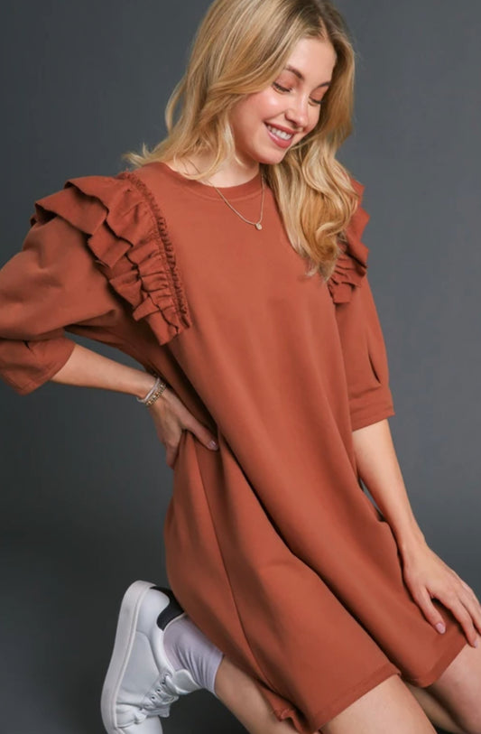 Ruffle Sleeve Dress