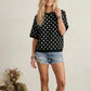 POLKA DOT KNIT BLACK/WHITE TOP