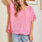 Solid Pink Shimmer Top