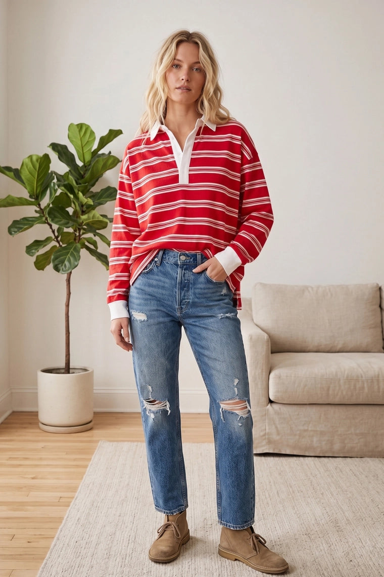 RUGBY RED PULLOVER