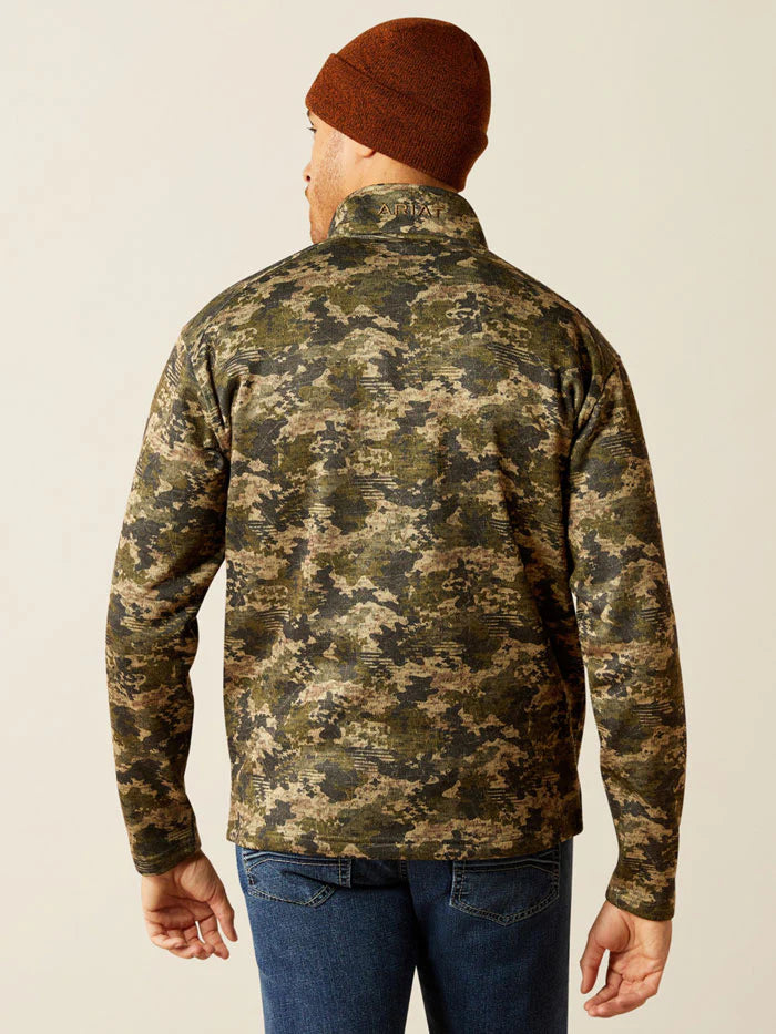 ARIAT MN CALDWELL GREEN 1/4 ZIP