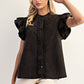 BLACK RUFFLE TRIM TOP