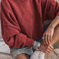 CREW NECK RED SWEATER