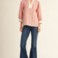 GINHAM TEXTERED RED TOP