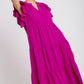 Magenta Tiered Midi Dress