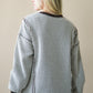 WAFFLE KNIT CHOCOLATE SWEATER