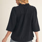 CRINKLED SOLID BLACK TOP