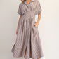STRIPED PLEATED COCO MAXI
