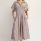 STRIPED PLEATED COCO MAXI