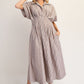 STRIPED PLEATED COCO MAXI