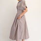 STRIPED PLEATED COCO MAXI