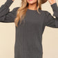 RIB NIT CHARCOAL LS TOP