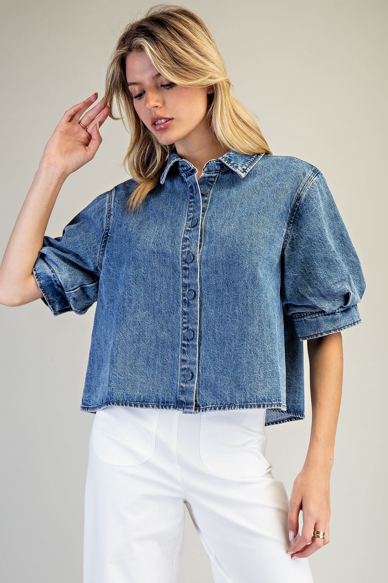 DENIM BUTTON DOWN