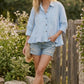 RUFFLE SOLID BLUE TOP