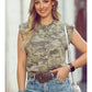 CAMO BUTTON TOP