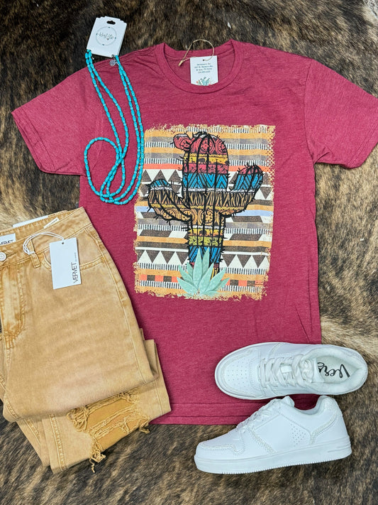 Aztec Cactus Block Tee