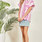 Magenta Stripe Button-Up Top