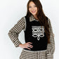 BOOT STITCH BLACK VEST TOP