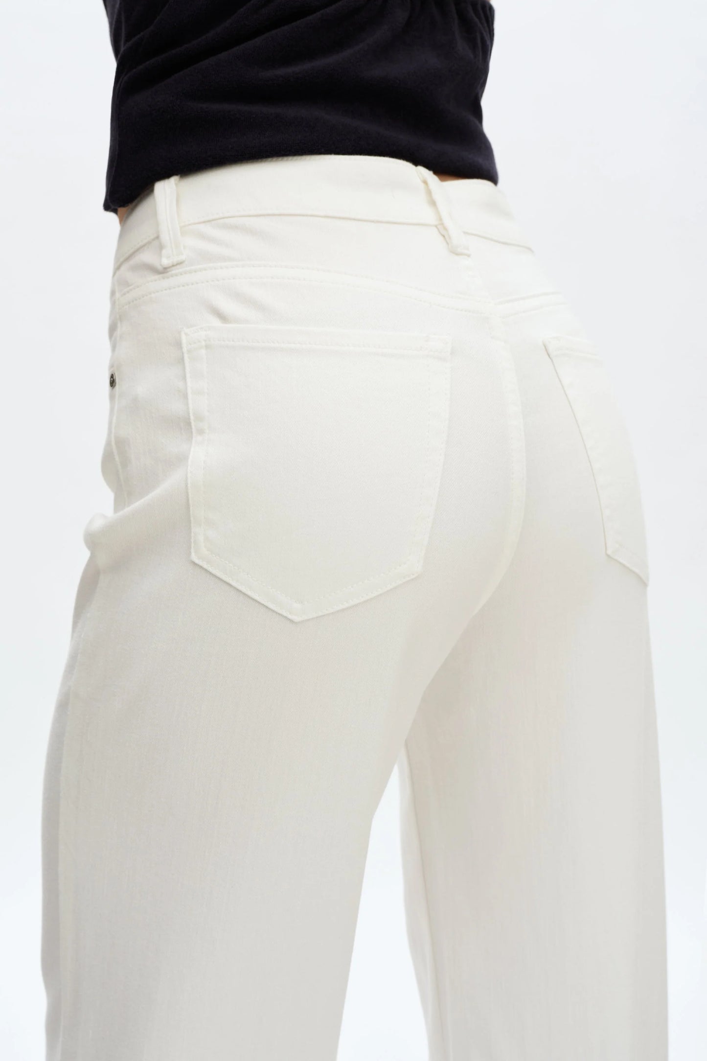 MAEVE MID RISE WHITE STRAIGHT JEANS