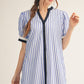 STRIPE SHIFT BLUE DRESS