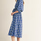 FLORAL SKY COBALT BLUE DRESS