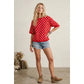 POLKA DOT KNIT RED/WHITE TOP