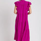 Magenta Tiered Midi Dress