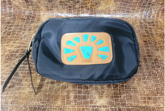 Turquoise Squash Patch Black Belt Bag