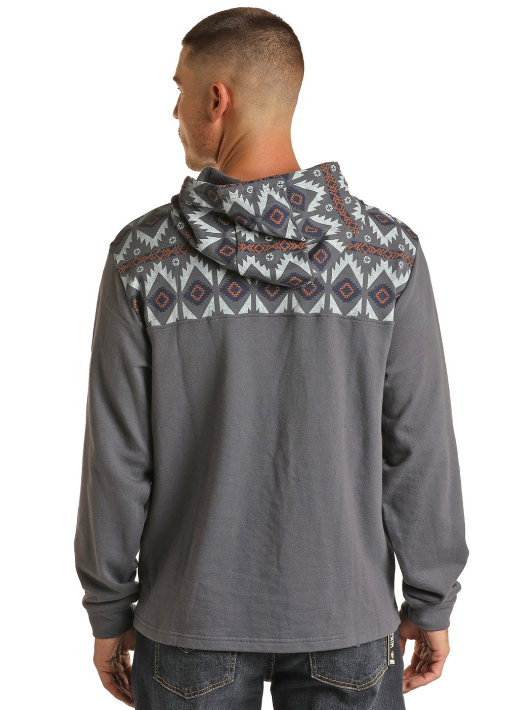 Mns Border Print Hoodie