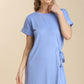 Side Tie Misty Blue Dress