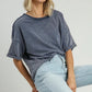 Washed Blue Boxy SS Top